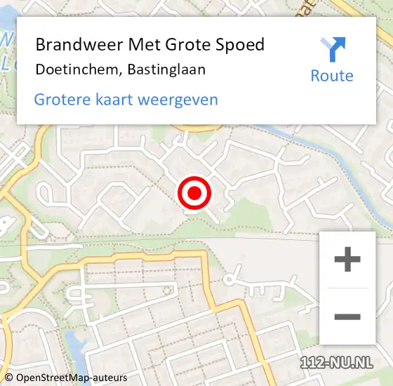 Locatie op kaart van de 112 melding: Brandweer Met Grote Spoed Naar Doetinchem, Bastinglaan op 30 september 2021 10:36