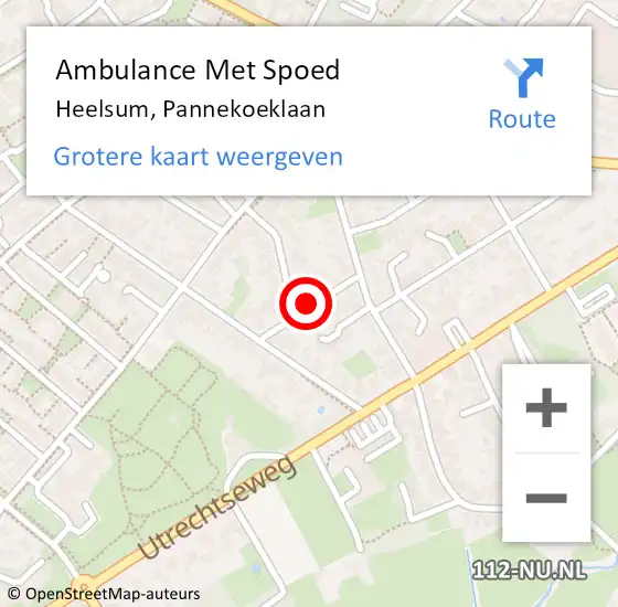 Locatie op kaart van de 112 melding: Ambulance Met Spoed Naar Heelsum, Pannekoeklaan op 30 september 2021 11:00