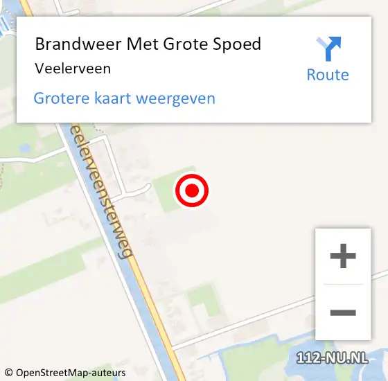 Locatie op kaart van de 112 melding: Brandweer Met Grote Spoed Naar Veelerveen op 30 september 2021 11:12
