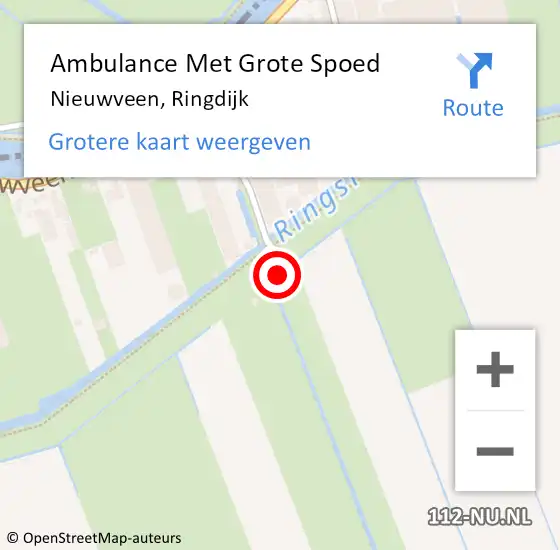 Locatie op kaart van de 112 melding: Ambulance Met Grote Spoed Naar Nieuwveen, Ringdijk op 30 september 2021 11:23