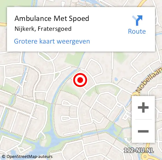 Locatie op kaart van de 112 melding: Ambulance Met Spoed Naar Nijkerk, Fratersgoed op 30 september 2021 11:52