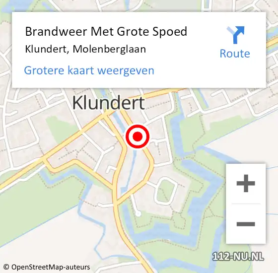 Locatie op kaart van de 112 melding: Brandweer Met Grote Spoed Naar Klundert, Molenberglaan op 30 september 2021 12:09