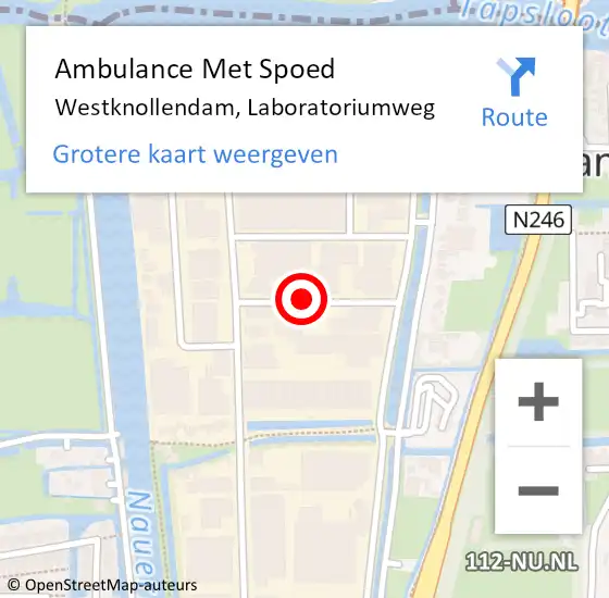 Locatie op kaart van de 112 melding: Ambulance Met Spoed Naar Westknollendam, Laboratoriumweg op 30 september 2021 12:14