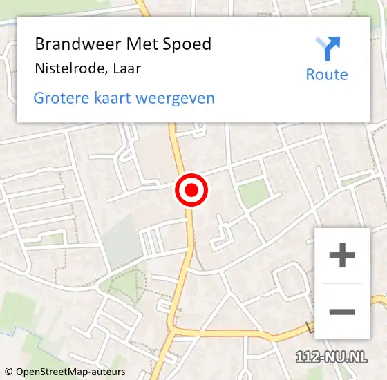 Locatie op kaart van de 112 melding: Brandweer Met Spoed Naar Nistelrode, Laar op 30 september 2021 12:33