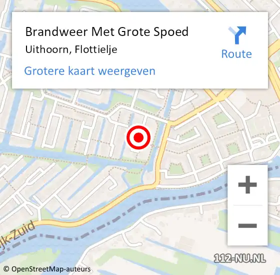 Locatie op kaart van de 112 melding: Brandweer Met Grote Spoed Naar Uithoorn, Flottielje op 30 september 2021 12:34