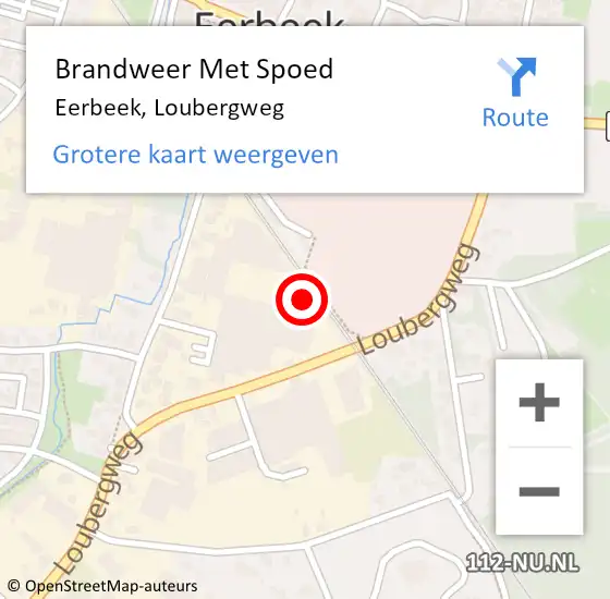 Locatie op kaart van de 112 melding: Brandweer Met Spoed Naar Eerbeek, Loubergweg op 30 september 2021 12:49