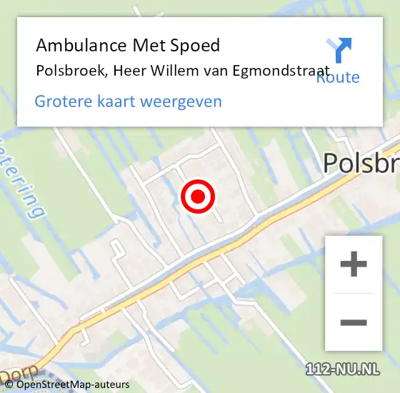 Locatie op kaart van de 112 melding: Ambulance Met Spoed Naar Polsbroek, Heer Willem van Egmondstraat op 30 september 2021 12:54