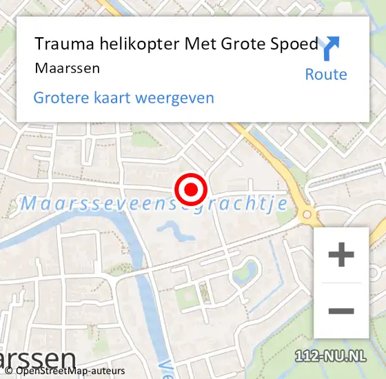 Locatie op kaart van de 112 melding: Trauma helikopter Met Grote Spoed Naar Maarssen op 30 september 2021 13:02