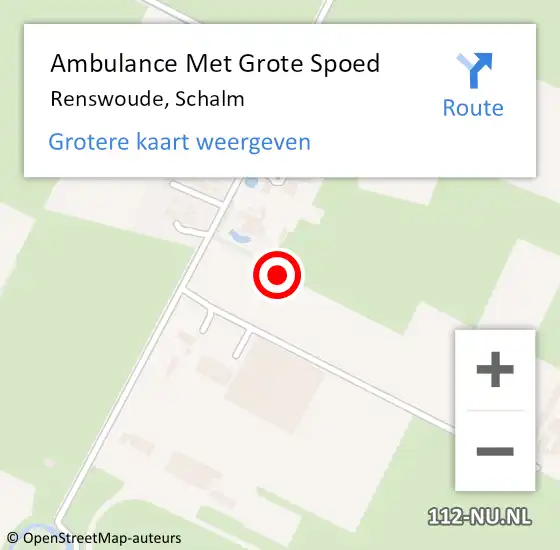 Locatie op kaart van de 112 melding: Ambulance Met Grote Spoed Naar Renswoude, Schalm op 30 september 2021 13:26