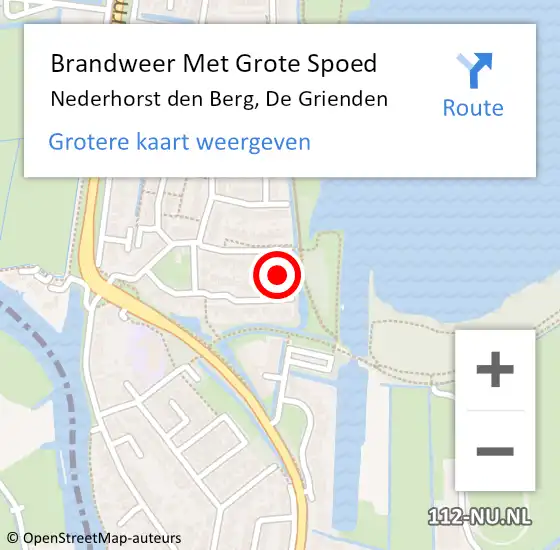 Locatie op kaart van de 112 melding: Brandweer Met Grote Spoed Naar Nederhorst den Berg, De Grienden op 30 september 2021 13:54