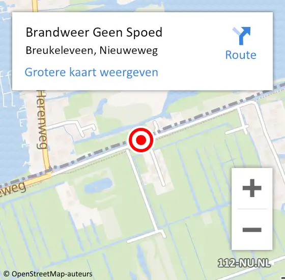 Locatie op kaart van de 112 melding: Brandweer Geen Spoed Naar Breukeleveen, Nieuweweg op 24 juni 2014 14:52