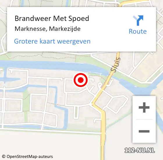 Locatie op kaart van de 112 melding: Brandweer Met Spoed Naar Marknesse, Markezijde op 30 september 2021 14:24