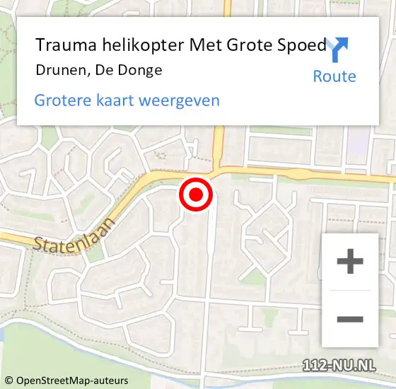 Locatie op kaart van de 112 melding: Trauma helikopter Met Grote Spoed Naar Drunen, De Donge op 30 september 2021 15:24