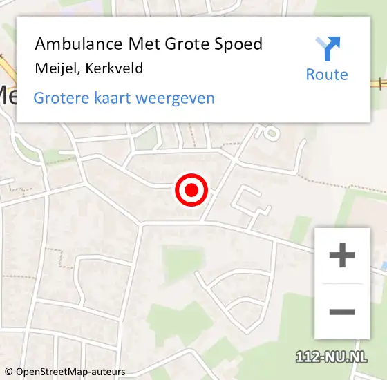 Locatie op kaart van de 112 melding: Ambulance Met Grote Spoed Naar Meijel, Kerkveld op 24 juni 2014 15:00