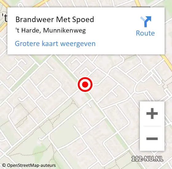 Locatie op kaart van de 112 melding: Brandweer Met Spoed Naar 't Harde, Munnikenweg op 30 september 2021 15:52