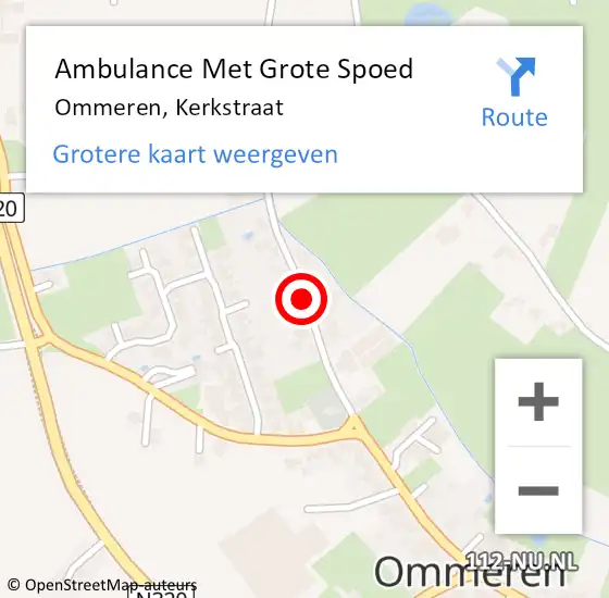 Locatie op kaart van de 112 melding: Ambulance Met Grote Spoed Naar Ommeren, Kerkstraat op 30 september 2021 16:24