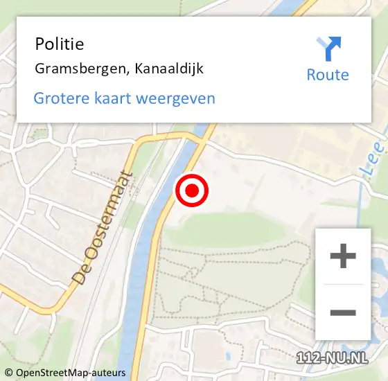 Locatie op kaart van de 112 melding: Politie Gramsbergen, Kanaaldijk op 30 september 2021 16:31