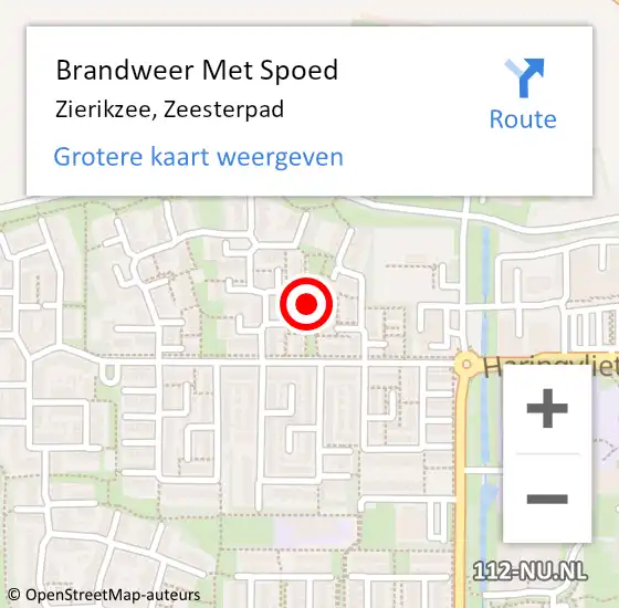 Locatie op kaart van de 112 melding: Brandweer Met Spoed Naar Zierikzee, Zeesterpad op 30 september 2021 16:40