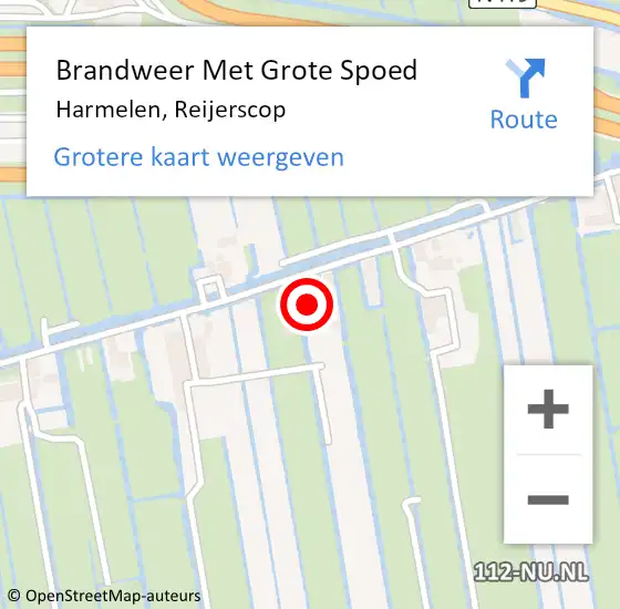 Locatie op kaart van de 112 melding: Brandweer Met Grote Spoed Naar Harmelen, Reijerscop op 30 september 2021 16:42