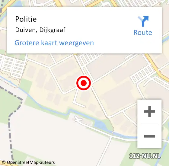 Locatie op kaart van de 112 melding: Politie Duiven, Dijkgraaf op 30 september 2021 16:43