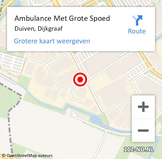 Locatie op kaart van de 112 melding: Ambulance Met Grote Spoed Naar Duiven, Dijkgraaf op 30 september 2021 16:44