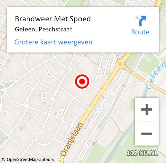 Locatie op kaart van de 112 melding: Brandweer Met Spoed Naar Geleen, Peschstraat op 30 september 2021 17:32