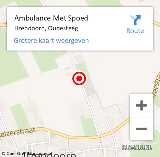 Locatie op kaart van de 112 melding: Ambulance Met Spoed Naar IJzendoorn, Oudesteeg op 30 september 2021 18:41