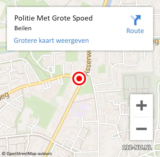 Locatie op kaart van de 112 melding: Politie Met Grote Spoed Naar Beilen op 30 september 2021 18:53