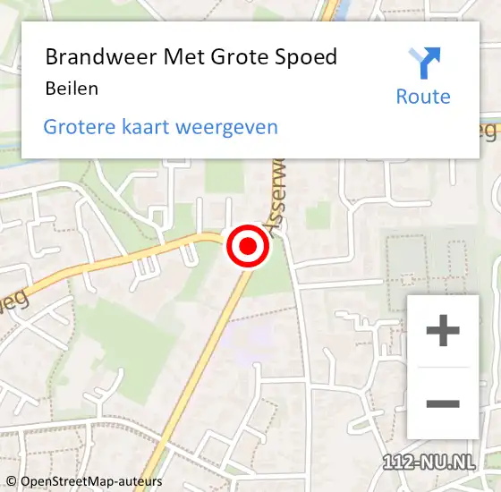 Locatie op kaart van de 112 melding: Brandweer Met Grote Spoed Naar Beilen op 30 september 2021 18:57