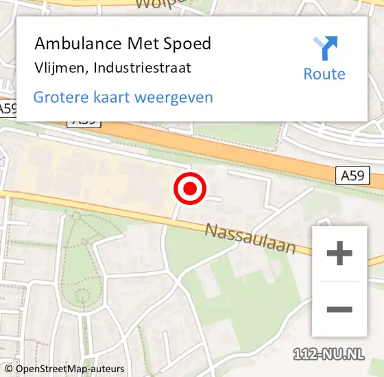 Locatie op kaart van de 112 melding: Ambulance Met Spoed Naar Vlijmen, Industriestraat op 24 juni 2014 15:16