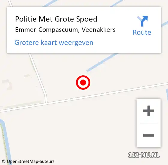 Locatie op kaart van de 112 melding: Politie Met Grote Spoed Naar Emmer-Compascuum, Veenakkers op 30 september 2021 19:16