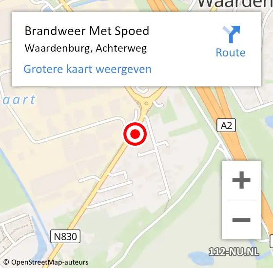 Locatie op kaart van de 112 melding: Brandweer Met Spoed Naar Waardenburg, Achterweg op 30 september 2021 19:30