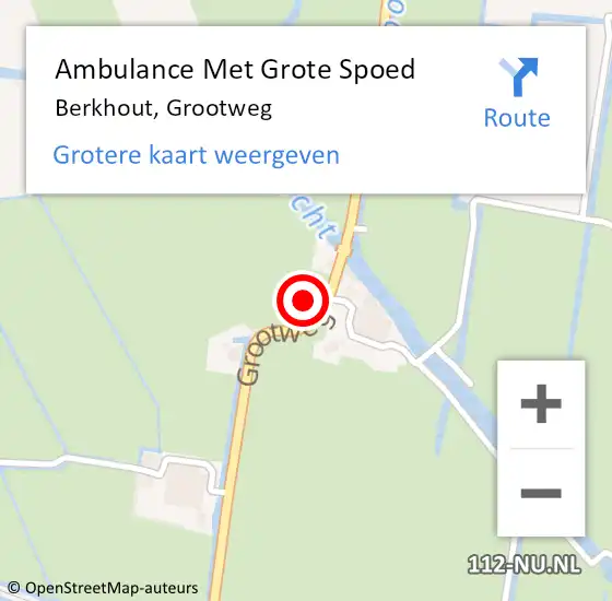 Locatie op kaart van de 112 melding: Ambulance Met Grote Spoed Naar Berkhout, Grootweg op 30 september 2021 20:09