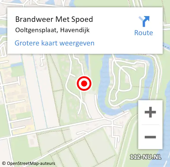 Locatie op kaart van de 112 melding: Brandweer Met Spoed Naar Ooltgensplaat, Havendijk op 30 september 2021 20:32