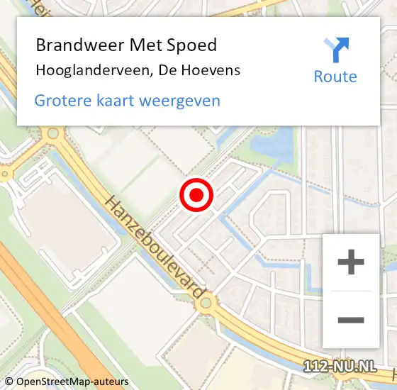 Locatie op kaart van de 112 melding: Brandweer Met Spoed Naar Hooglanderveen, De Hoevens op 24 juni 2014 15:21