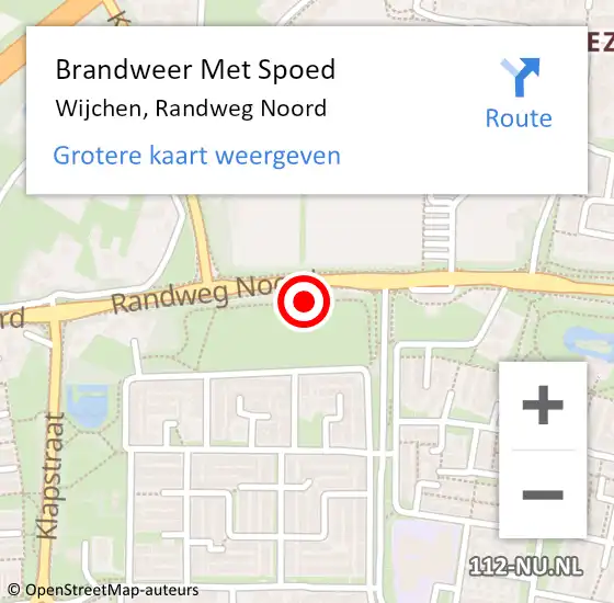 Locatie op kaart van de 112 melding: Brandweer Met Spoed Naar Wijchen, Randweg Noord op 30 september 2021 21:17