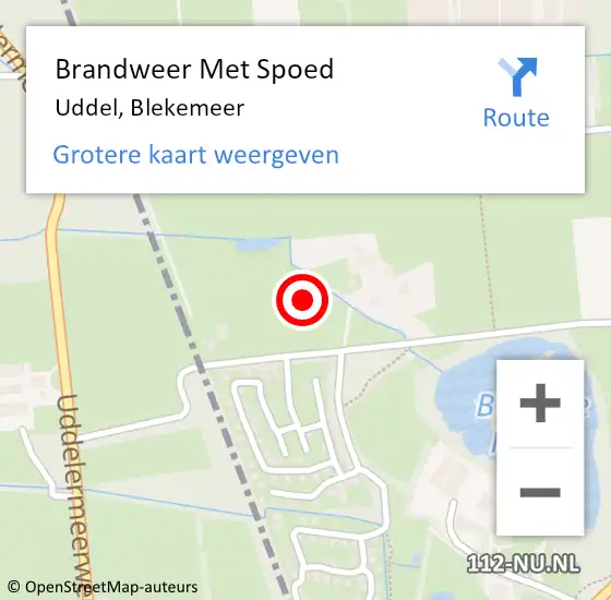 Locatie op kaart van de 112 melding: Brandweer Met Spoed Naar Uddel, Blekemeer op 30 september 2021 22:12