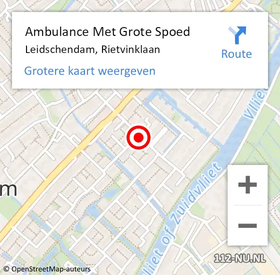 Locatie op kaart van de 112 melding: Ambulance Met Grote Spoed Naar Leidschendam, Rietvinklaan op 30 september 2021 22:37