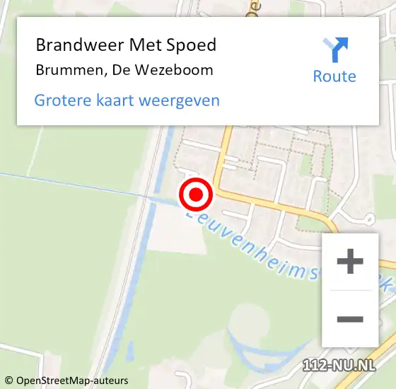 Locatie op kaart van de 112 melding: Brandweer Met Spoed Naar Brummen, De Wezeboom op 30 september 2021 23:05