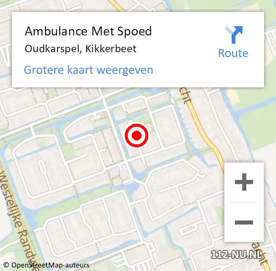 Locatie op kaart van de 112 melding: Ambulance Met Spoed Naar Oudkarspel, Kikkerbeet op 30 september 2021 23:14