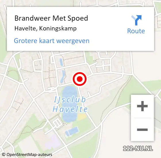 Locatie op kaart van de 112 melding: Brandweer Met Spoed Naar Havelte, Koningskamp op 1 oktober 2021 00:00