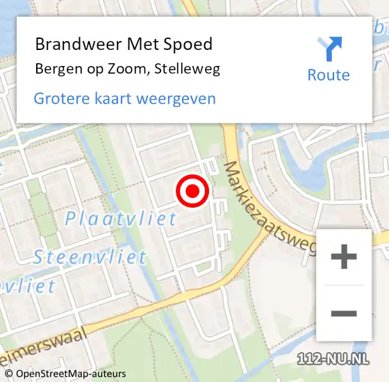 Locatie op kaart van de 112 melding: Brandweer Met Spoed Naar Bergen op Zoom, Stelleweg op 1 oktober 2021 01:10