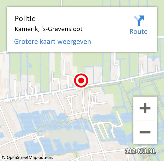 Locatie op kaart van de 112 melding: Politie Kamerik, 's-Gravensloot op 1 oktober 2021 06:37