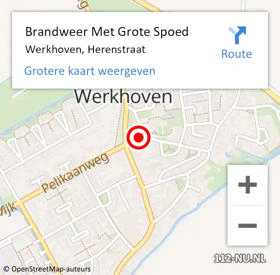 Locatie op kaart van de 112 melding: Brandweer Met Grote Spoed Naar Werkhoven, Herenstraat op 1 oktober 2021 07:13