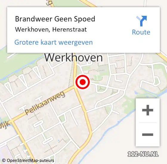 Locatie op kaart van de 112 melding: Brandweer Geen Spoed Naar Werkhoven, Herenstraat op 1 oktober 2021 07:14