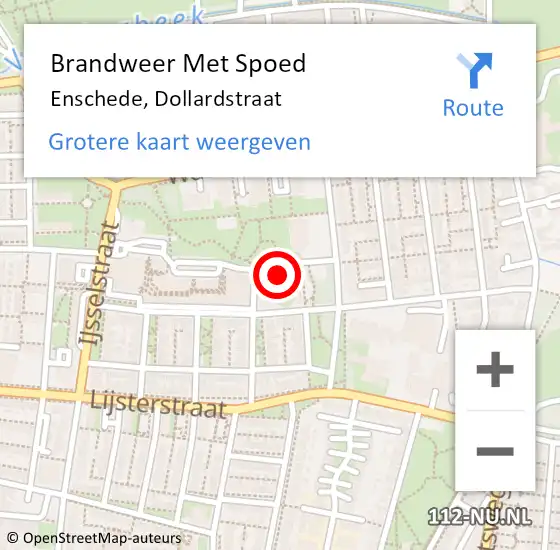 Locatie op kaart van de 112 melding: Brandweer Met Spoed Naar Enschede, Dollardstraat op 1 oktober 2021 07:29