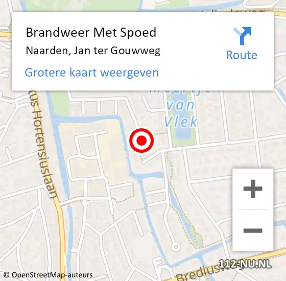 Locatie op kaart van de 112 melding: Brandweer Met Spoed Naar Naarden, Jan ter Gouwweg op 1 oktober 2021 08:35