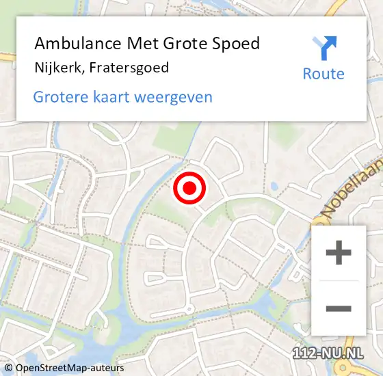 Locatie op kaart van de 112 melding: Ambulance Met Grote Spoed Naar Nijkerk, Fratersgoed op 1 oktober 2021 08:45