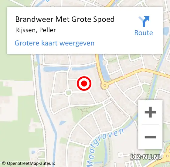 Locatie op kaart van de 112 melding: Brandweer Met Grote Spoed Naar Rijssen, Peller op 1 oktober 2021 09:35