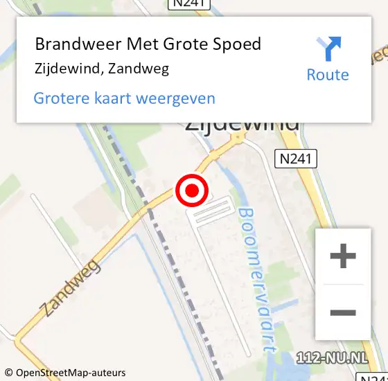 Locatie op kaart van de 112 melding: Brandweer Met Grote Spoed Naar Zijdewind, Zandweg op 24 juni 2014 15:53